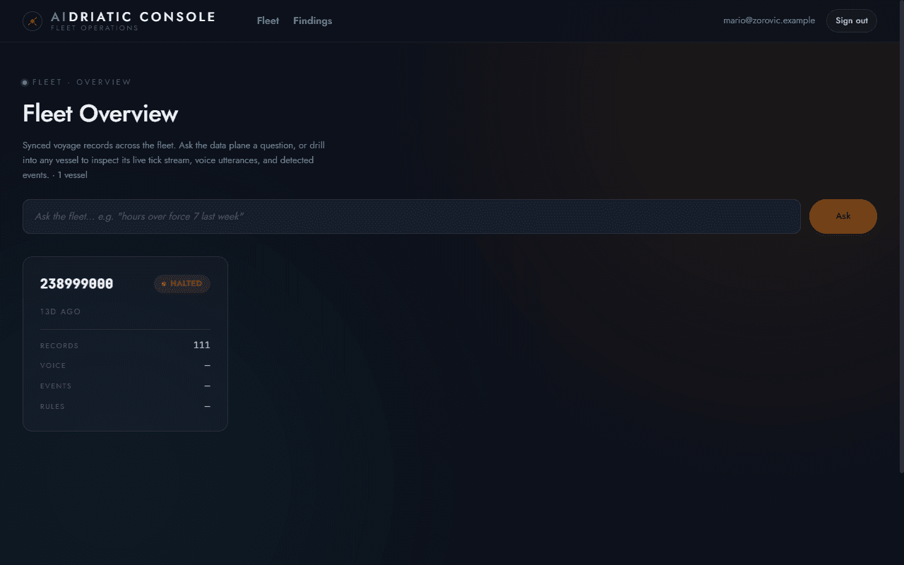 AIDRIATIC Office — fleet operations